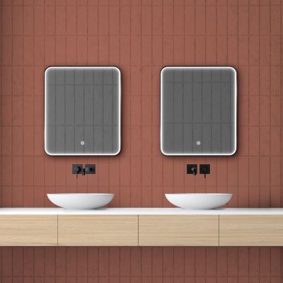 Miroir de salle de bains lumineux LED rectangulaire l. 60 x H. 70 cm MPGlass Denver