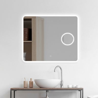 Miroir de salle de bains lumineux LED rectangulaire l. 80 x H. 70 cm MPGlass Bergen
