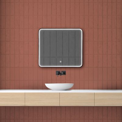 Miroir de salle de bains lumineux LED rectangulaire l. 80 x H. 70 cm MPGlass Denver