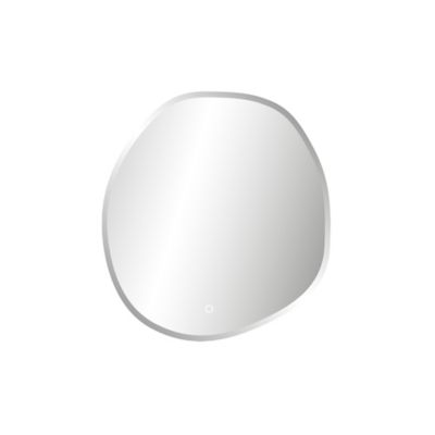 Miroir de salle de bains lumineux LED rond Ø100 cm, argenté, MPGlass Onde