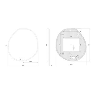 Miroir de salle de bains lumineux LED rond Ø100 cm, argenté, MPGlass Onde