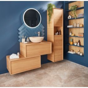 Miroir lumineux contemporain, salle de bain, vertical 50x80x4.2cm avec  éclairage périmétral à led comp castore