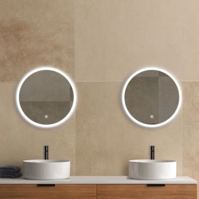 Miroir de salle de bains lumineux LED rond Ø 60 cm MPGlass Bishop 2