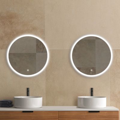 Miroir de salle de bains lumineux LED rond Ø 70 cm MPGlass Bishop 2