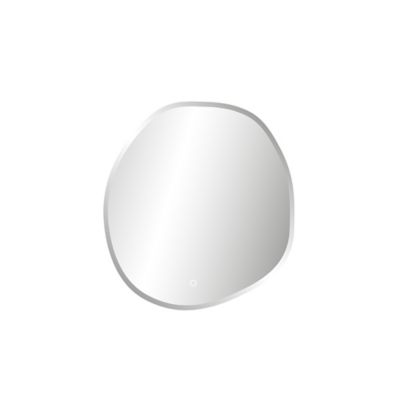 Miroir de salle de bains lumineux LED rond Ø80 cm, argenté, MPGlass Onde