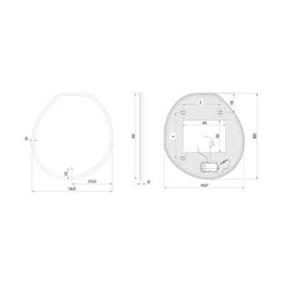 Miroir de salle de bains lumineux LED rond Ø80 cm, argenté, MPGlass Onde