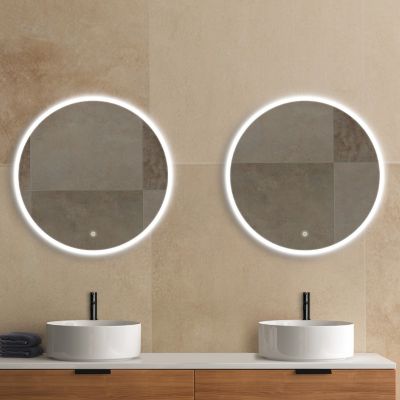 Miroir de salle de bains lumineux LED rond Ø 80 cm MPGlass Bishop 2
