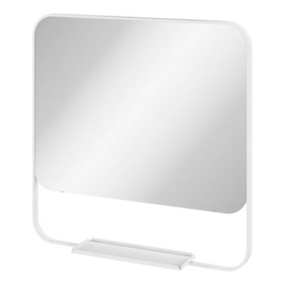 Miroir de salle de bains mural blanc avec tablette l.60,5 x H.60.5 x P.12 cm, GoodHome Maza