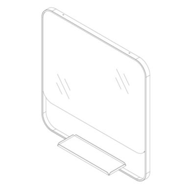 Miroir de salle de bains mural noir avec tablette l.60,5 x H.60,5 x P.12 cm, GoodHome Maza