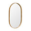 Miroir de salle de bains ovale 40x70 cm, placage chêne, Thiam