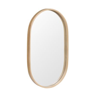 Miroir de salle de bains ovale l.40 x H.70 cm, placage chêne, Thiam