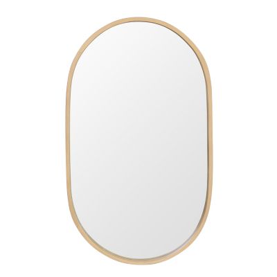 Miroir de salle de bains ovale l.40 x H.70 cm, placage chêne, Thiam