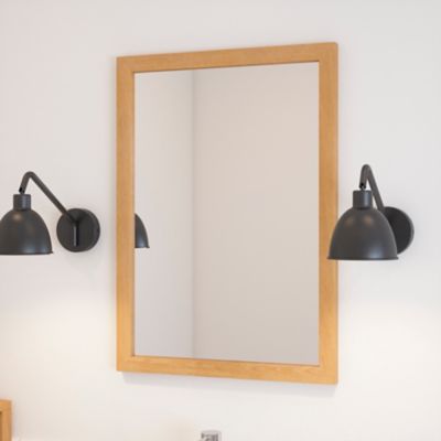 Miroir de salle de bains placage chêne l.50 x L.70 x ép.1,6 cm, GoodHome Perma