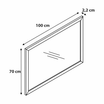 Miroir de salle de bains placage chêne l.70 x L.100 x ép.1,6 cm, GoodHome Perma