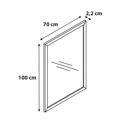 Miroir de salle de bains placage chêne l.70 x L.100 x ép.1,6 cm, GoodHome Perma