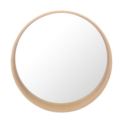 Miroir de salle de bains rond Ø.60 cm, placage chêne, Thiam