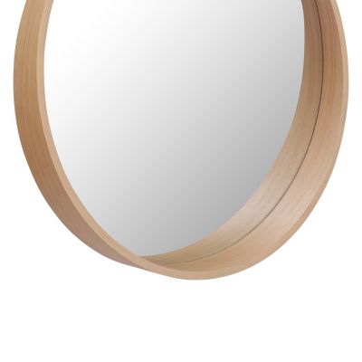 Miroir de salle de bains rond Ø.60 cm, placage chêne, Thiam