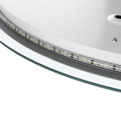 Miroir de salle de bains SIRHONA Miroir rond LED diamètre 400 mm, épaisseur 35 mm,interrupteur à effleurement, fonction anti-buée