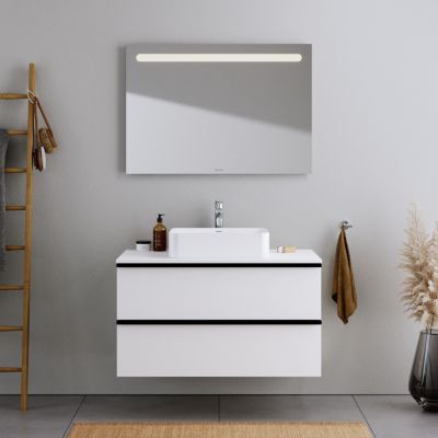 Miroir de toilette aluminium éclairage LED salle de bain, 70x100x15cm, DURAPOINT