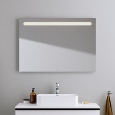 Miroir de toilette aluminium éclairage LED salle de bain, 70x80x15cm, DURAPOINT