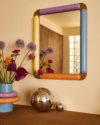Miroir décoratif multicolore Joa en bois peint L.50 x H.65 cm