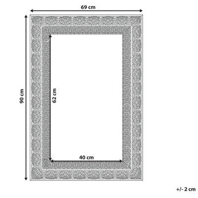 Miroir DEHRADUN 69 cm 90 cm Métal Cuivré