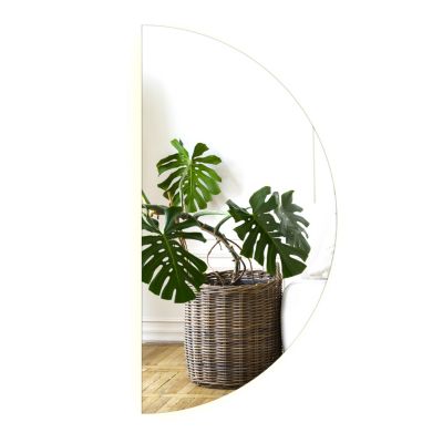 Miroir demi-lune LED 45x90 cm éclairage chaud élégant