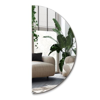 Miroir Demi-Rond Premium Wallfluent 1/2 - 60 cm Miroir Design Pour Salon Contemporain