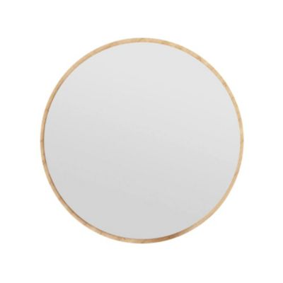 Miroir Dlucchin, Verre miroité, Objet d'ameublement mural, Décoration avec miroir, 60x2h60 cm, Chêne