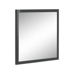 Miroir Dmancon, Miroir de salle de bain, 100% Made in Italy, 60x2h60 cm, Anthracite Brillant