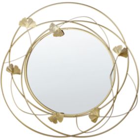 Miroir doré glamour avec motifs de feuilles de gingko ANGLET