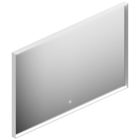 Miroir éclairant LED cadre blanc Pura H. 75 x L. 120 cm