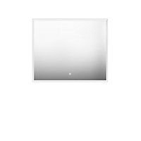Miroir éclairant LED cadre blanc Pura H. 75 x L. 90 cm