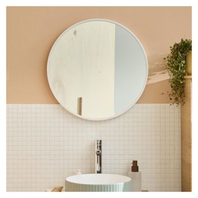 Miroir en métal rond D60cm EMA Blanc