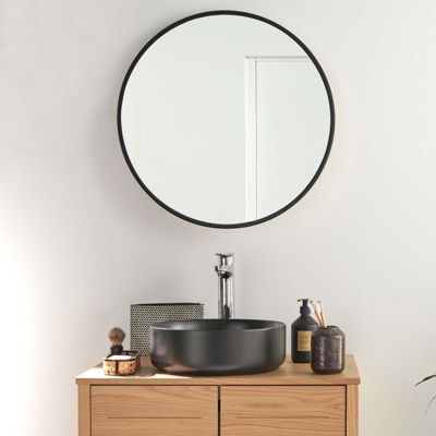 Miroir en métal rond D60cm EMA Noir