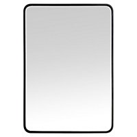 Miroir en métal rectangle l.61 x H.91 cm noir