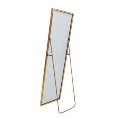 Miroir en Pied Grand, 162x53 cm, Grand Miroir de Sol Pleine Longueur, Suspendu, Rectangulaire, Doré