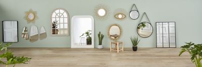 Miroir en rotin forme fleur rosasse Ø56 cm