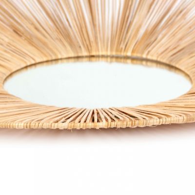 Miroir en rotin naturel 60 cm  Oviala