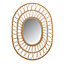 Miroir en rotin ovale l.42 x H.58 cm