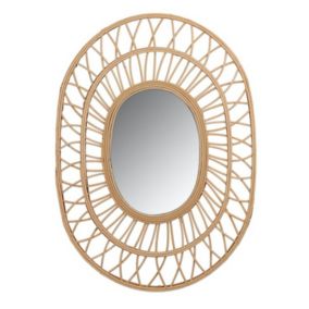 Miroir en rotin ovale l.42 x H.58cm Ormani