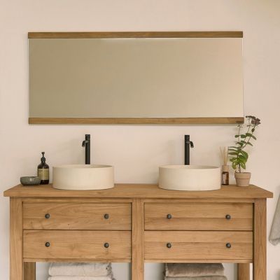 Miroir en teck recyclé rectangulaire 140 cm Berah Getah Nahele