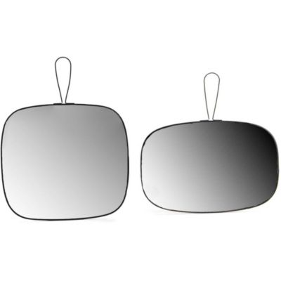 Miroir en verre et métal noir James 20x30 cm