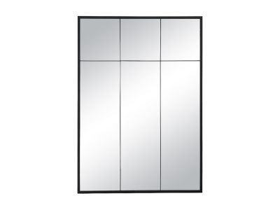Miroir fenêtre industriel en fer - L.105 x H.150 cm - Noir - BELLAGIO