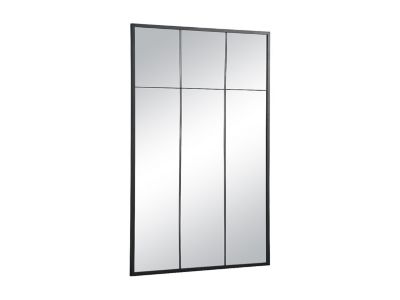 Miroir fenêtre industriel en fer - L.105 x H.150 cm - Noir - BELLAGIO