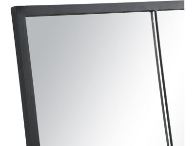 Miroir fenêtre industriel en fer - L.105 x H.150 cm - Noir - BELLAGIO
