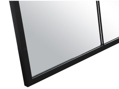 Miroir fenêtre industriel en fer - L.105 x H.150 cm - Noir - BELLAGIO