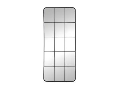 Miroir fenêtre industriel en métal - L. 60 x H. 140 cm - Noir - SCIARA