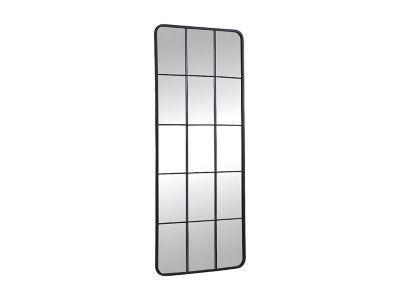 Miroir fenêtre industriel en métal - L. 60 x H. 140 cm - Noir - SCIARA