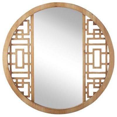 Miroir FIRMINY 60 cm 60 cm Bois de sapin Marron clair